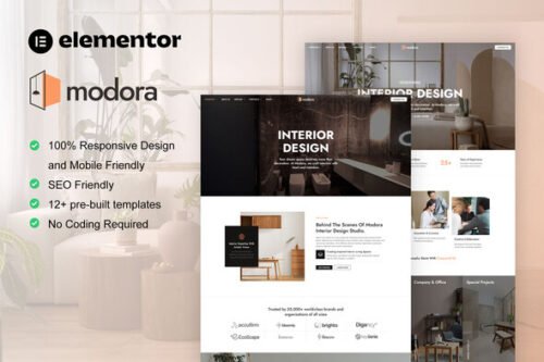 Modora - Interior Design & Architecture Service Elementor Pro Template Kit