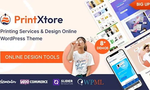 PrintXtore 1.7.5 – Printing Services & Design Online WordPress WooCommerce Theme