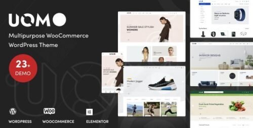 Uomo Multipurpose WooCommerce WordPress Theme interface for professional online stores