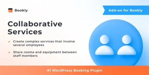 Bookly Collaborative Services WordPress plugin interface showing multi-staff booking settings