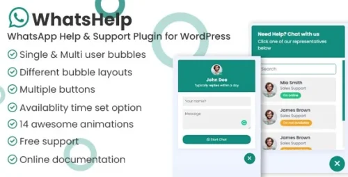 best WordPress WhatsApp support plugin instant download